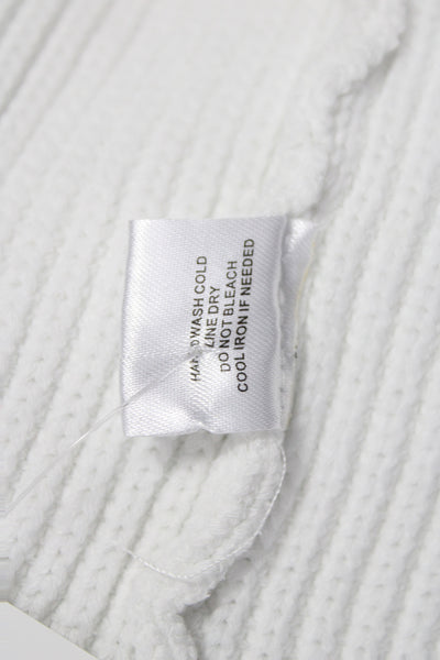Central Park West Womens Cardigan White Check Button Collar Long Sleeve Size S