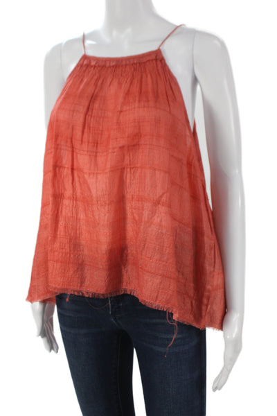 Anaak Women Camisole Sleeveless Orange Bohemian Solid Size 1