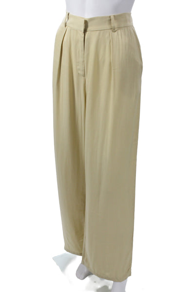 Margaux Lonnberg Unisex Beige Dress Pants Rayon Cupro Hook Eye Size 38