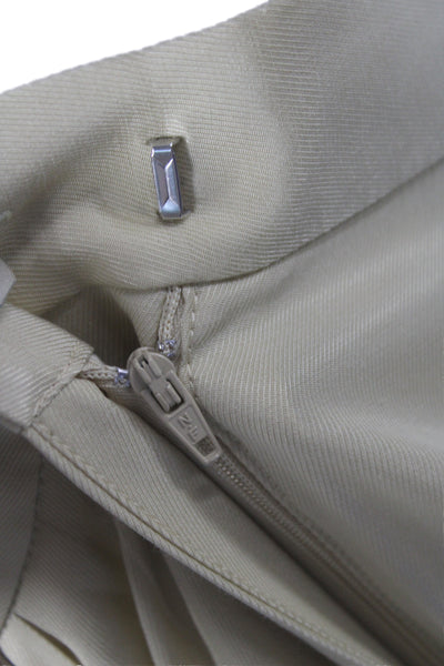 Margaux Lonnberg Unisex Beige Dress Pants Rayon Cupro Hook Eye Size 38