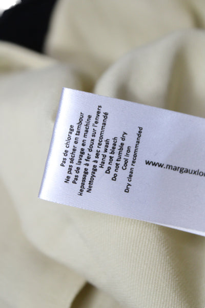 Margaux Lonnberg Unisex Beige Dress Pants Rayon Cupro Hook Eye Size 38