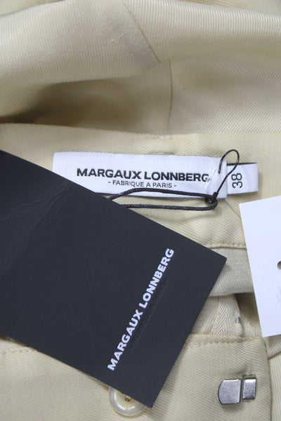 Margaux Lonnberg Unisex Beige Dress Pants Rayon Cupro Hook Eye Size 38