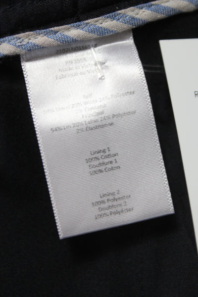 Veronica Beard Unisex Dress Pants Black Linen Blend Hook Eye Size 10