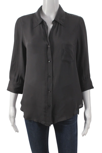 Veronica Beard Unisex Dress Pants Black Linen Blend Hook Eye Size 10