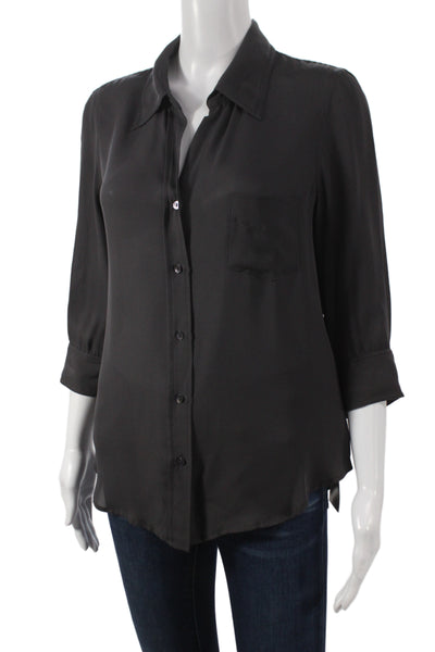 Veronica Beard Unisex Dress Pants Black Linen Blend Hook Eye Size 10