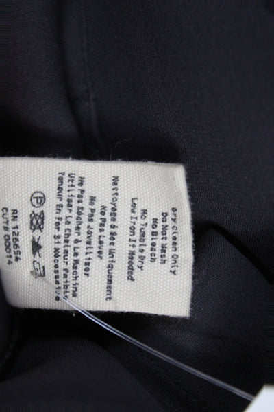 L'Agence Women Black Silk Collared Long Sleeve Button Up Blouse Size S