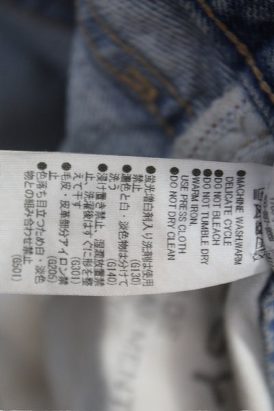Moussy Women Light Blue Boyfriend Skinny Jeans Mid Rise Button Size 28