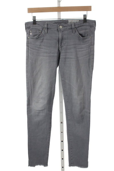 AG Women Gray Mid Rise Ankle Skinny Jeans Size 28