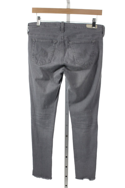AG Women Gray Mid Rise Ankle Skinny Jeans Size 28