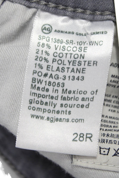 AG Women Gray Mid Rise Ankle Skinny Jeans Size 28