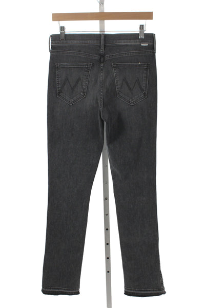 Mother Womens Ankle Skinny Jeans Dark Gray High Waist Size 28