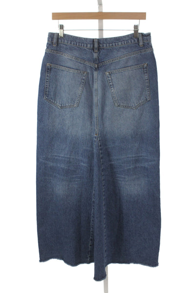 Reformation Womens Maxi Skirt Dark Blue Organic Cotton Blend Size 29
