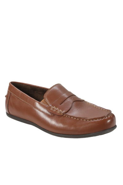 Florsheim Men's Leather Round Toe Slip-On Loafers Shoes Brown Size 8