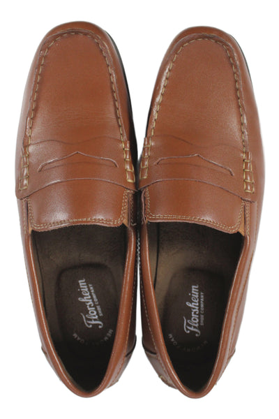Florsheim Men's Leather Round Toe Slip-On Loafers Shoes Brown Size 8