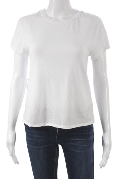 We The Free Women Basic White Crew Neck Short Sleeve T-Shirt Size S