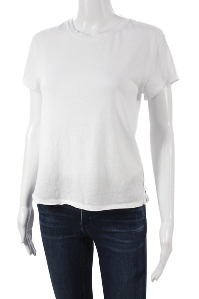 We The Free Women Basic White Crew Neck Short Sleeve T-Shirt Size S