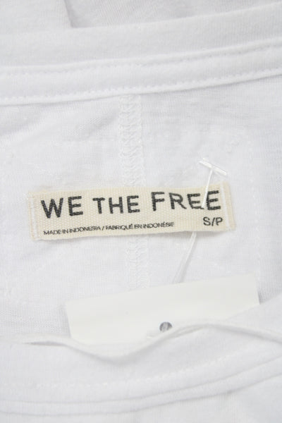We The Free Women Basic White Crew Neck Short Sleeve T-Shirt Size S