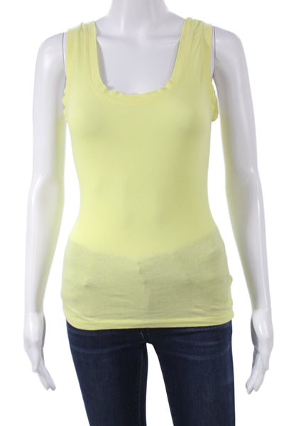 Velvet Women Yellow Square Neck Sleeveless Basic Tank Top Size XS