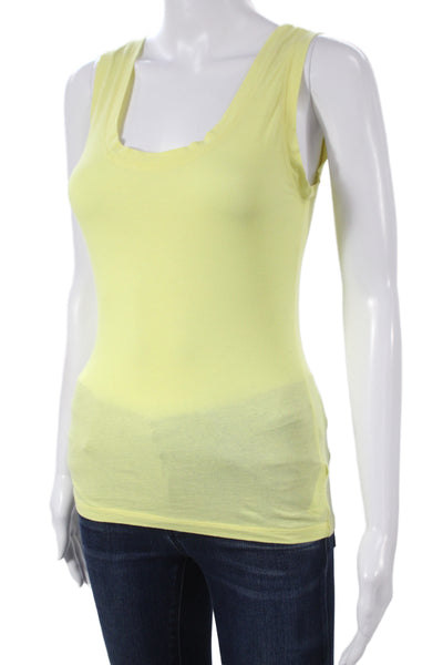 Velvet Women Yellow Square Neck Sleeveless Basic Tank Top Size XS