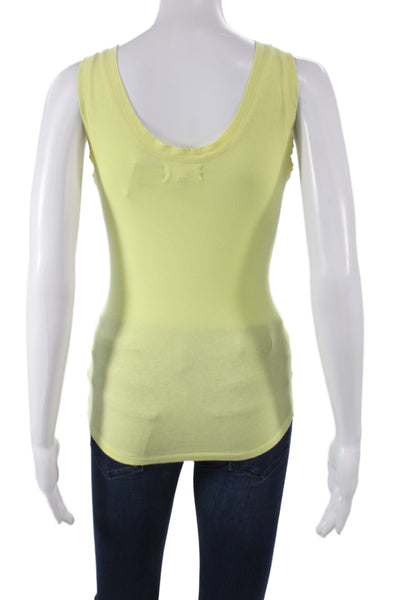 Velvet Women Yellow Square Neck Sleeveless Basic Tank Top Size XS