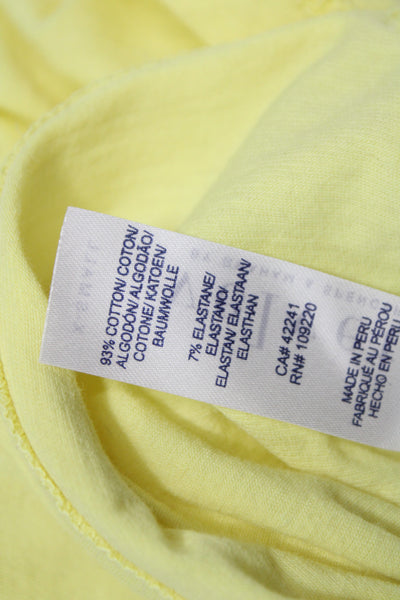 Velvet Women Yellow Square Neck Sleeveless Basic Tank Top Size XS