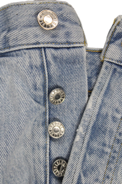 Agolde Unisex 90s Light Blue 100% Cotton Shorts Button Size 24