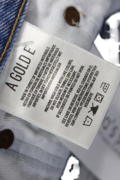 Agolde Unisex 90s Light Blue 100% Cotton Shorts Button Size 24