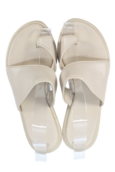 Vince Womens Leather Slip On Flats Sandals Shoes Nude Size 7M