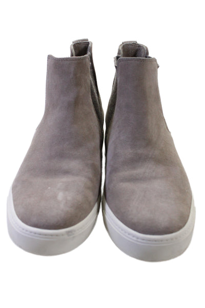 Vince Womens Suede Pull On High Top Sneakers Gray Size 7M