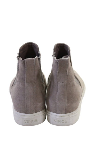 Vince Womens Suede Pull On High Top Sneakers Gray Size 7M