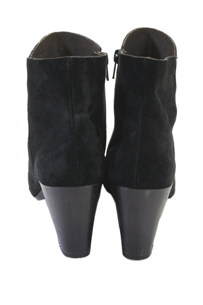 Coclico Womens Suede Pointed Toe Ankle Boots Black Size 38.5 8.5