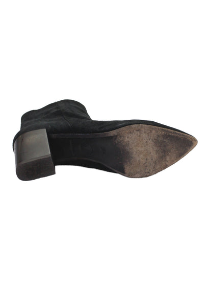 Coclico Womens Suede Pointed Toe Ankle Boots Black Size 38.5 8.5