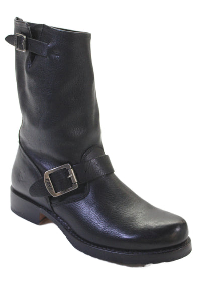 Frye Womens Leather Round Toe Mid-Calf Boots Black Size 8
