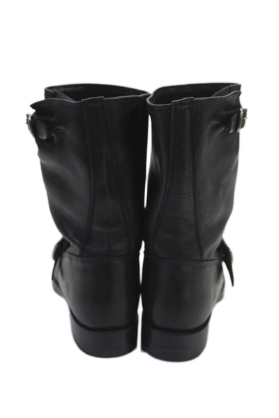 Frye Womens Leather Round Toe Mid-Calf Boots Black Size 8