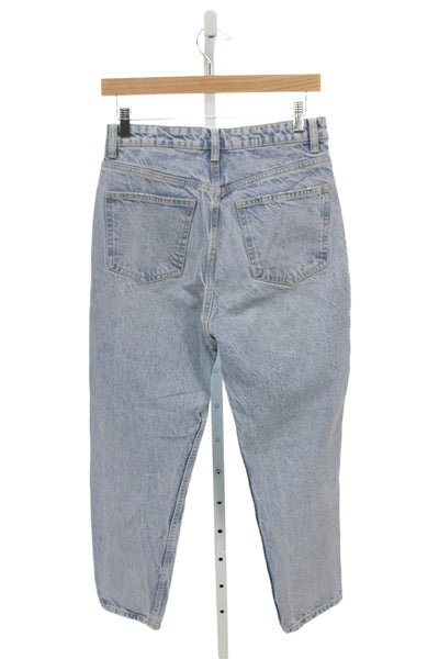 Zara Womens Light Blue Mom Tapered High Rise Stretch Jeans Size 6