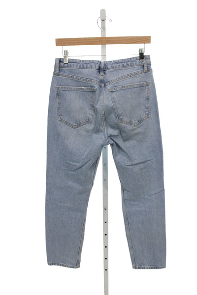 Zara Womens Boyfriend Mom High Rise Light Blue Jeans Size 6