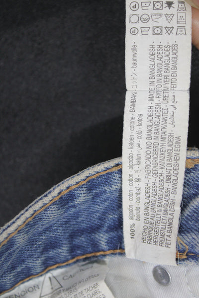 Zara Women Boyfriend Mom Jeans Blue High Rise Cotton 28 Inseam Size 6