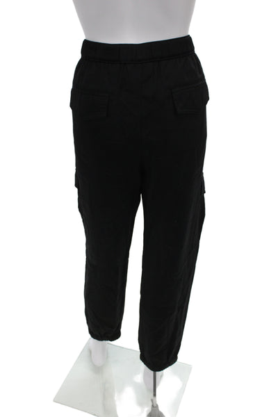 Pam & Gela Unisex Black Cargo Jogger Pants Buckle 100% Lyocell Size L
