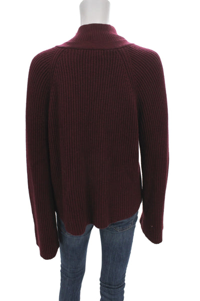 Intermix Unisex V-Neck Red Pullover Button Long Sleeve Size L