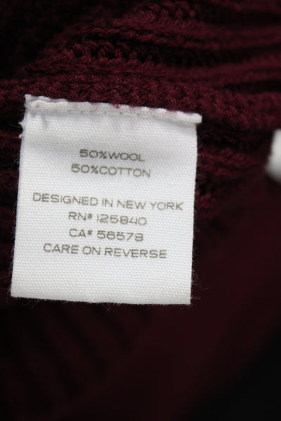 Intermix Unisex V-Neck Red Pullover Button Long Sleeve Size L