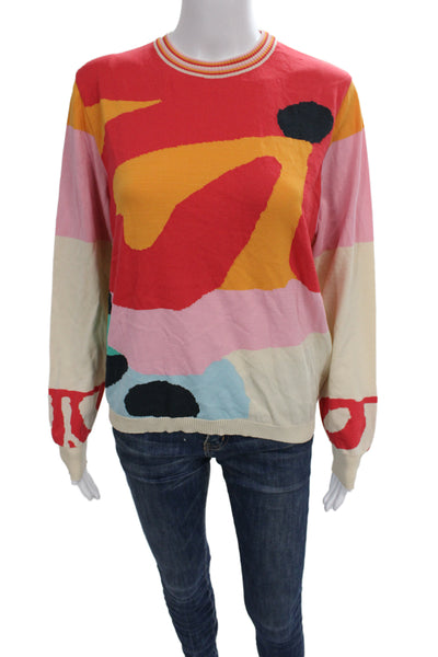 Aldo Martins Unisex Pullover Sweater Beige Crew Neck Graphic Size L