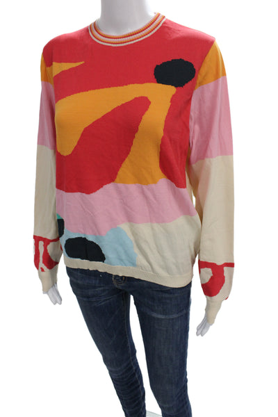 Aldo Martins Unisex Pullover Sweater Beige Crew Neck Graphic Size L