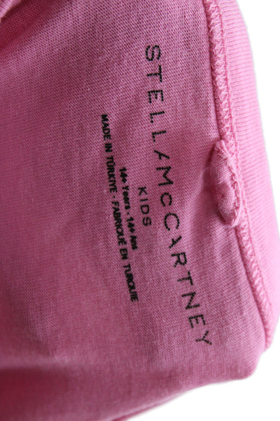 Stella McCartney Kids Girls Cotton Star Fringe Detail T-Shirt Pink Size 14Y