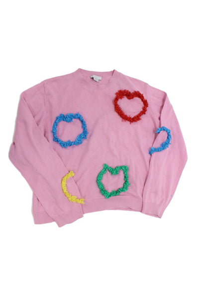 Stella McCartney Kids Girls Cotton Fringe Detail Sweatshirt Top Pink Size 14Y