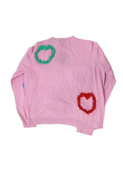 Stella McCartney Kids Girls Cotton Fringe Detail Sweatshirt Top Pink Size 14Y