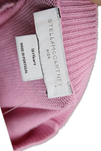 Stella McCartney Kids Girls Cotton Fringe Detail Sweatshirt Top Pink Size 14Y