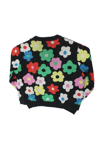 Stella McCartney Kids Girls Cotton Floral Crew Neck Sweater Top Multicolor Sz 14