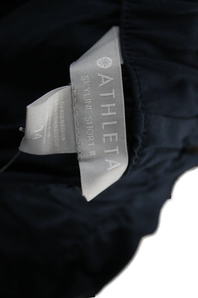 Athleta Unisex Dark Blue Solid Beach Shorts Size 14