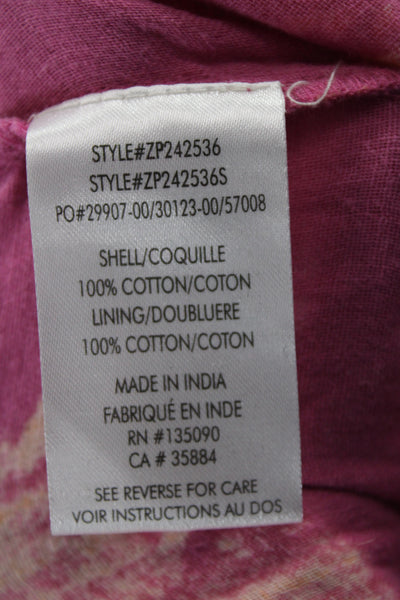 Z Supply Womens Cropped Floral Pink Cotton Pants Size XL