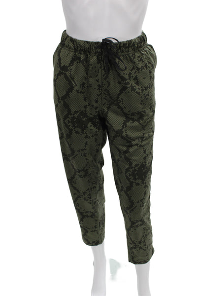 Lululemon Unisex Jogger Sweatpants Green Animal Print Drawstring Size 10